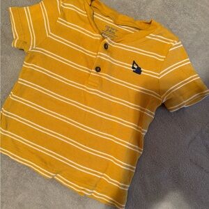 Carter's Mustard Striped Button Down Shirt